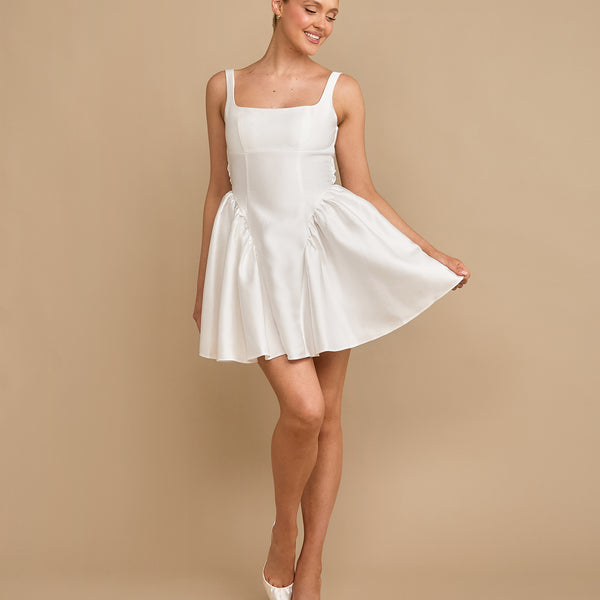 white christmas dresses Bestow Black Open-Back Maxi Dress With Oversized White Bow – Club L London main image 1