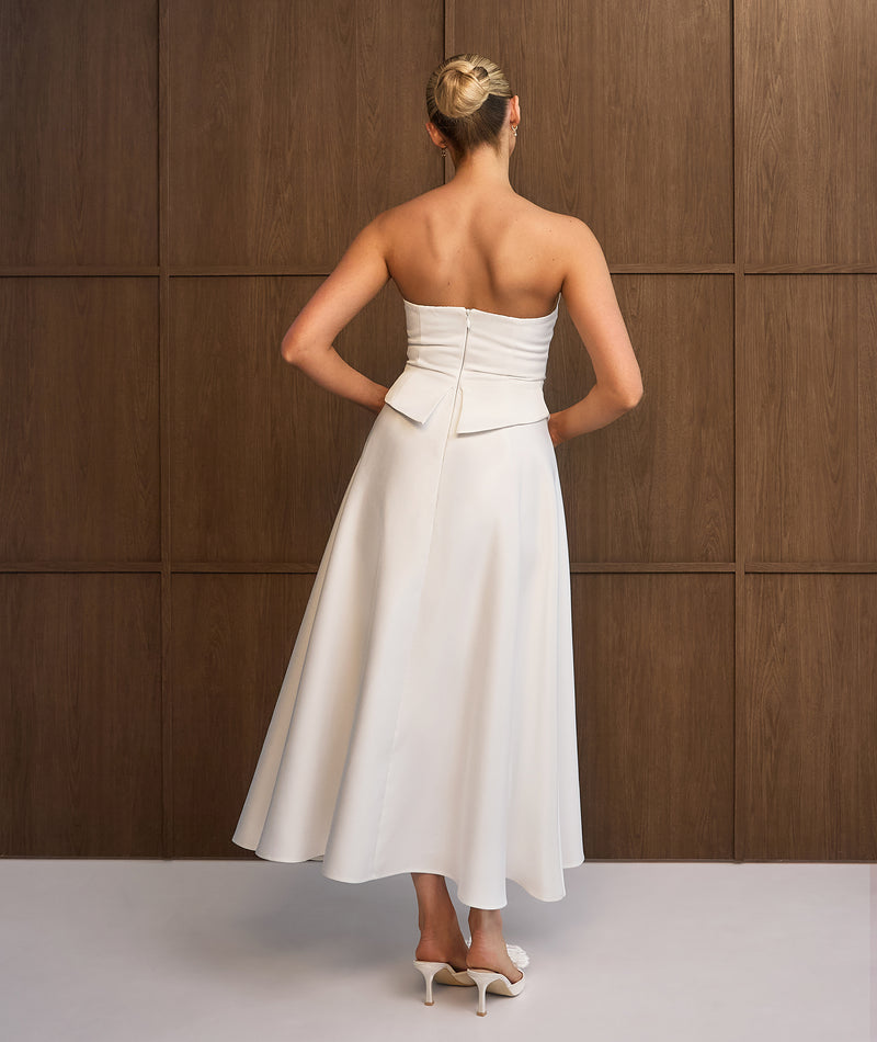Satin Corset Midi Dress - Ivory Satin Corset Midi Dress - Ivory