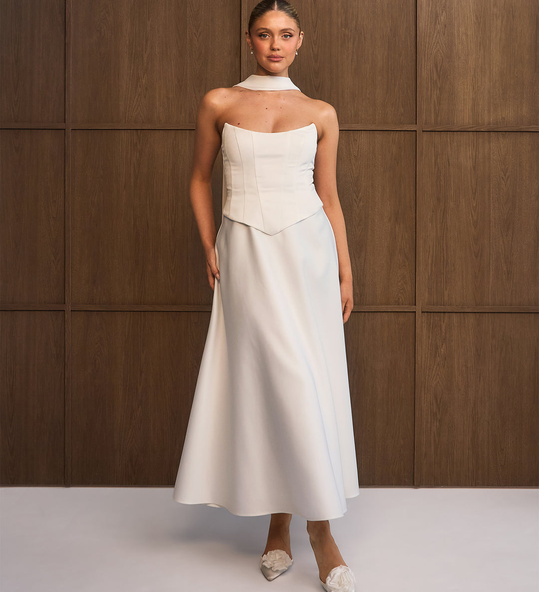 party dress dress Six Stories Bandeau Satin Corset Dress in Ivory at Nordstrom, Size 8 party dress dress Six Stories Bandeau Satin Corset Dress in Ivory at Nordstrom, Size 8