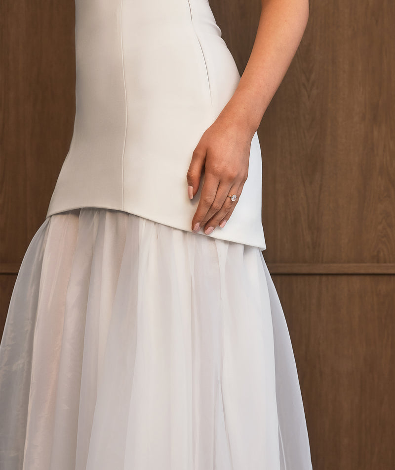 Bandeau Drop Waist Maxi Dress White Six Stories Bandeau Drop Waist Maxi Dress White Six Stories
