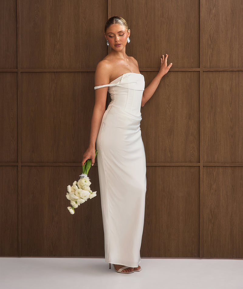 Twist Strap Corset Maxi Dress - White | Civil Ceremony & Courthouse White Wedding Dresses Six Stories Twist Strap Corset Maxi Dress - White | Civil Ceremony & Courthouse White Wedding Dresses Six Stories