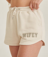 Wifey Teddy Shorts - Champagne