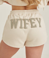 Wifey Teddy Shorts - Champagne