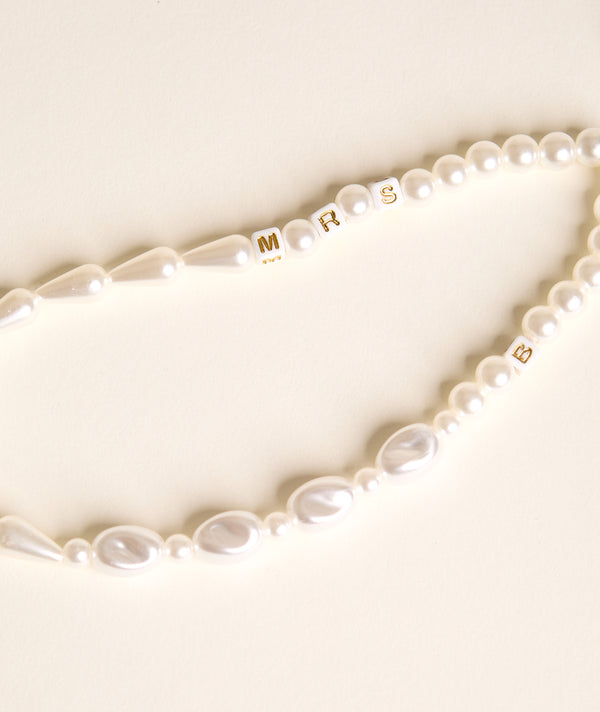 Personalised Mrs Pearl Phone Charm