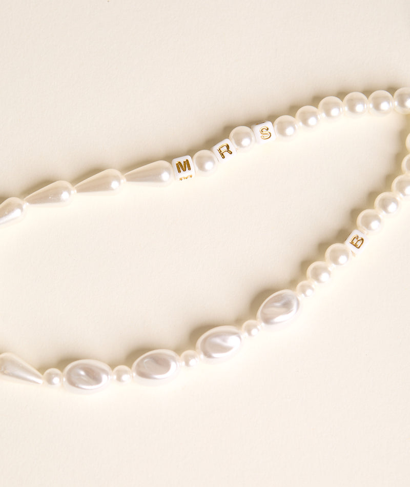 Personalised Mrs Pearl Phone Charm