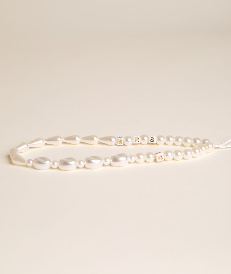 Personalised Mrs Pearl Phone Charm