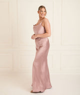 Cami Cowl Satin Bridesmaid Dress - Rose