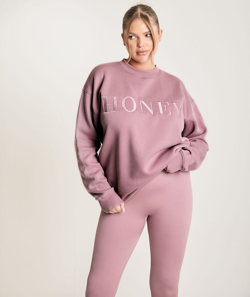 Honey Statement Sweatshirt - Mauve