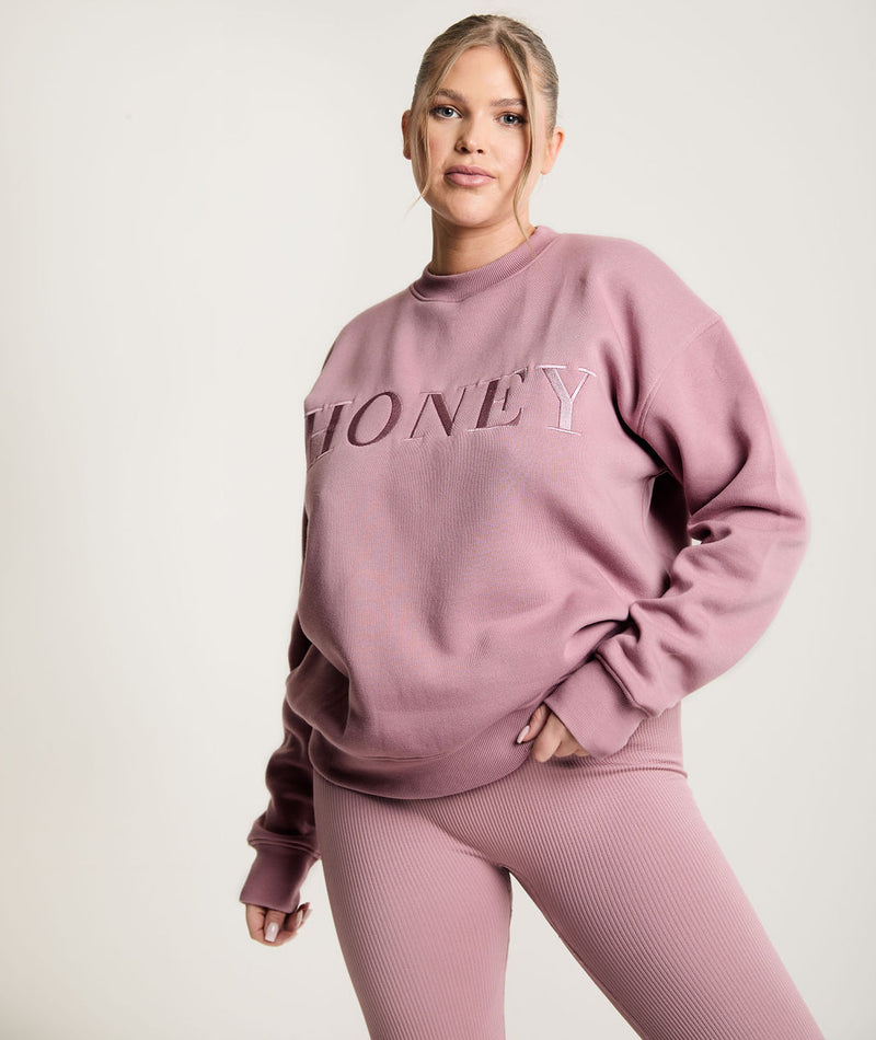 Honey Statement Sweatshirt - Mauve
