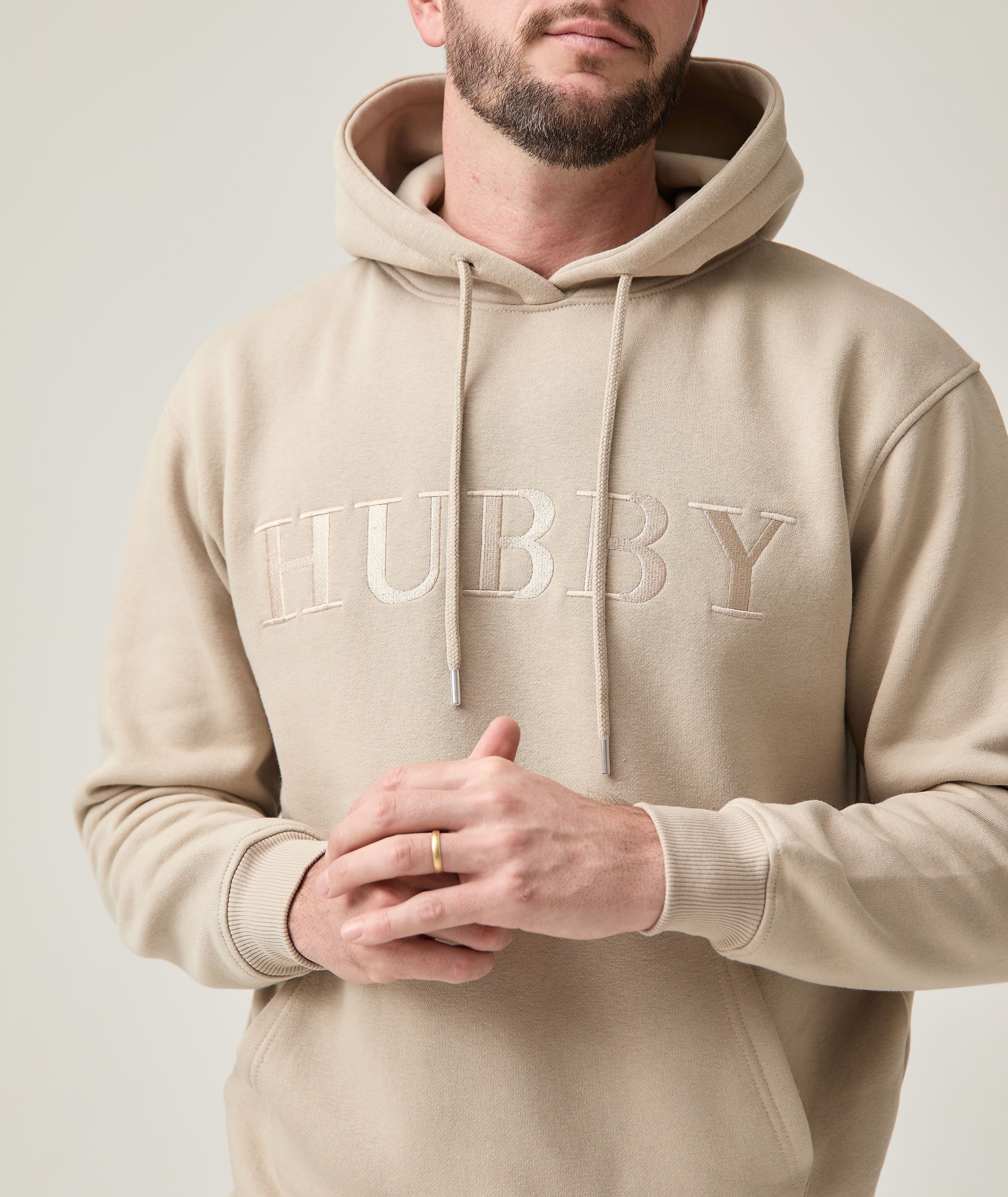 Hubby Hoodie - Stone - Size Medium