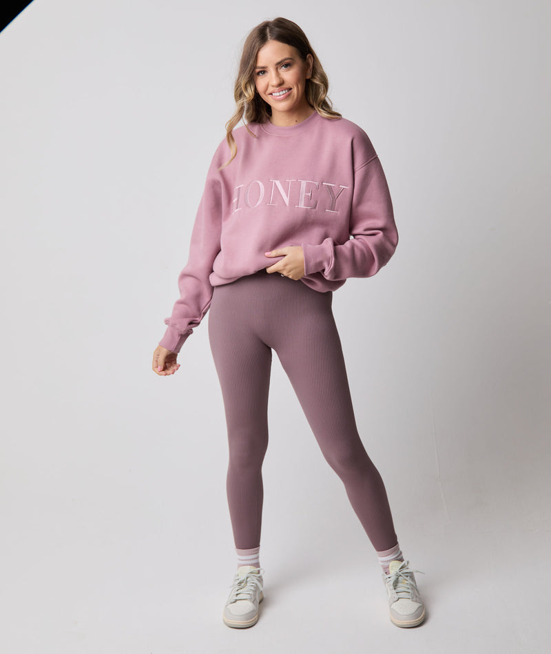 Honey Statement Sweatshirt - Mauve