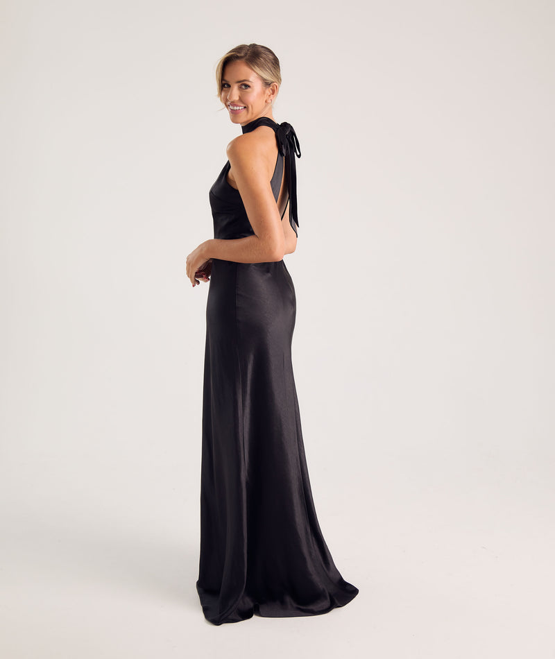 Halter Neck Satin Bridesmaid Dress Halter Neck Satin Bridesmaid Dress